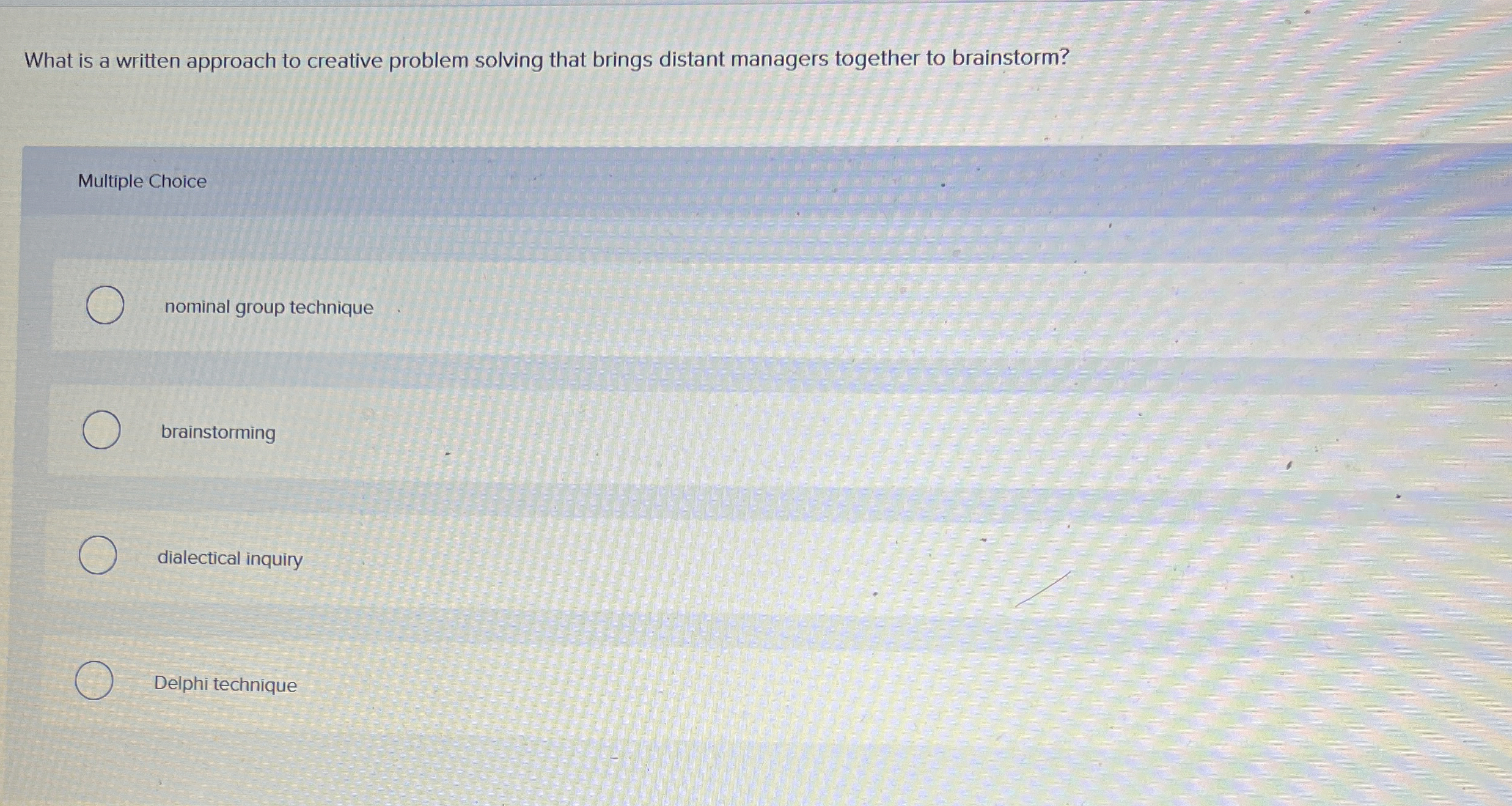  What is a written approach to creative problem solving that brings