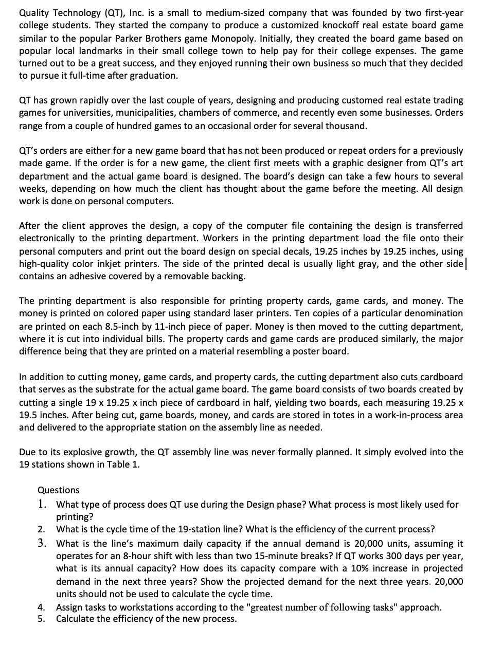  Quality Technology (QT), Inc. is a small to medium-sized company that