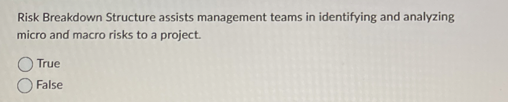  Risk Breakdown Structure assists management teams in identifying and analyzing micro