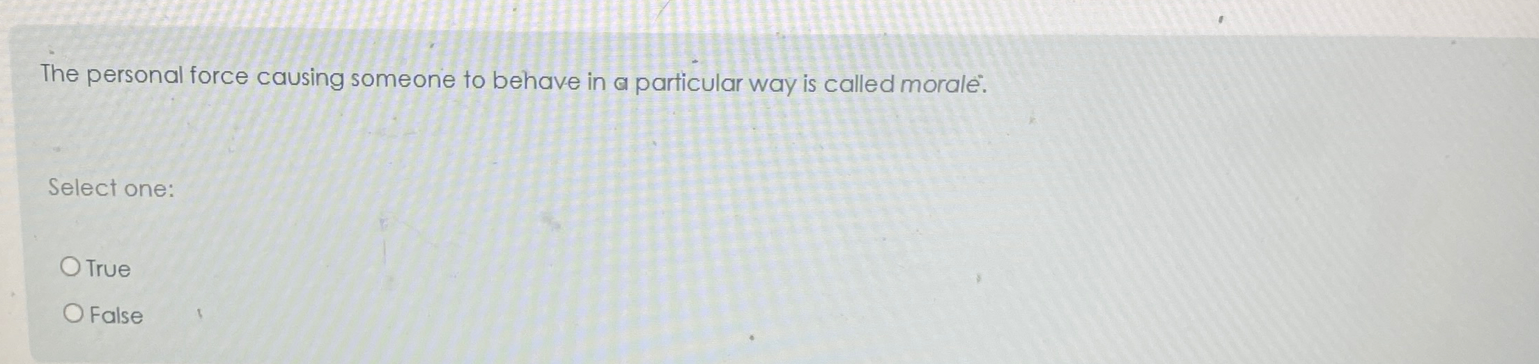  The personal force causing someone to behave in a particular way