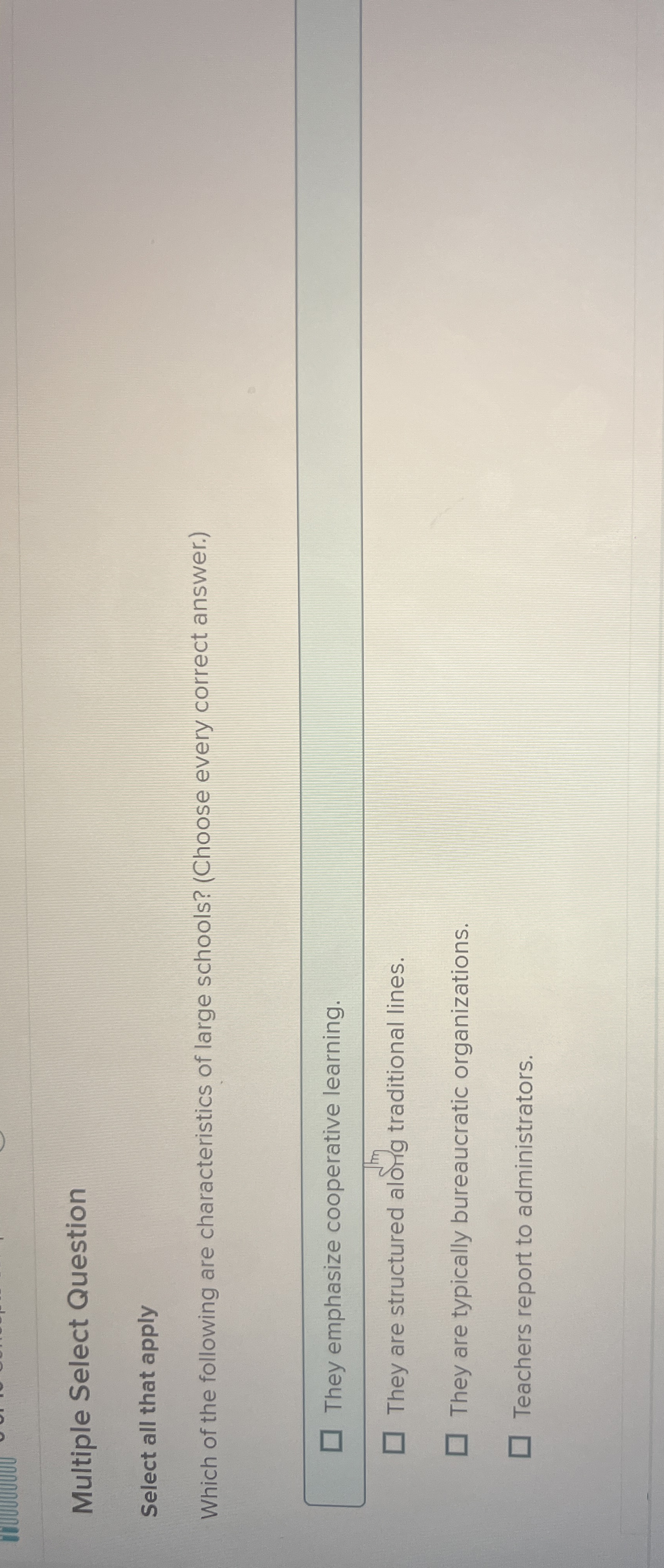  Multiple Select Question Select all that apply Which of the following