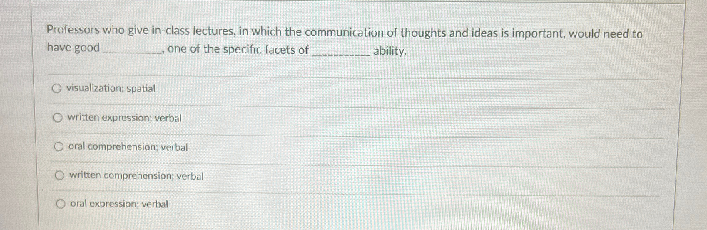  Professors who give in-class lectures, in which the communication of thoughts