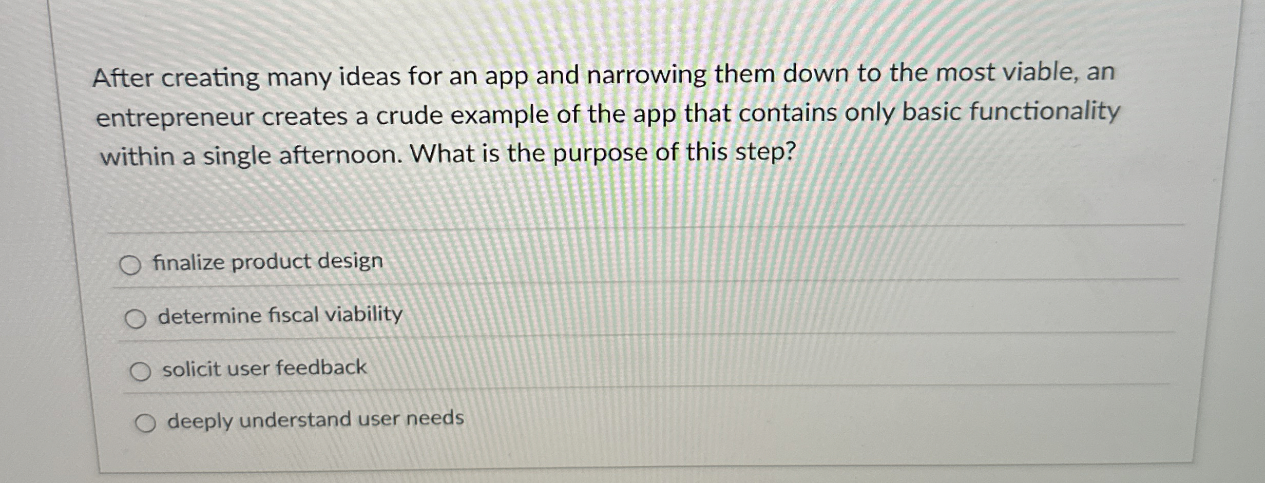  After creating many ideas for an app and narrowing them down
