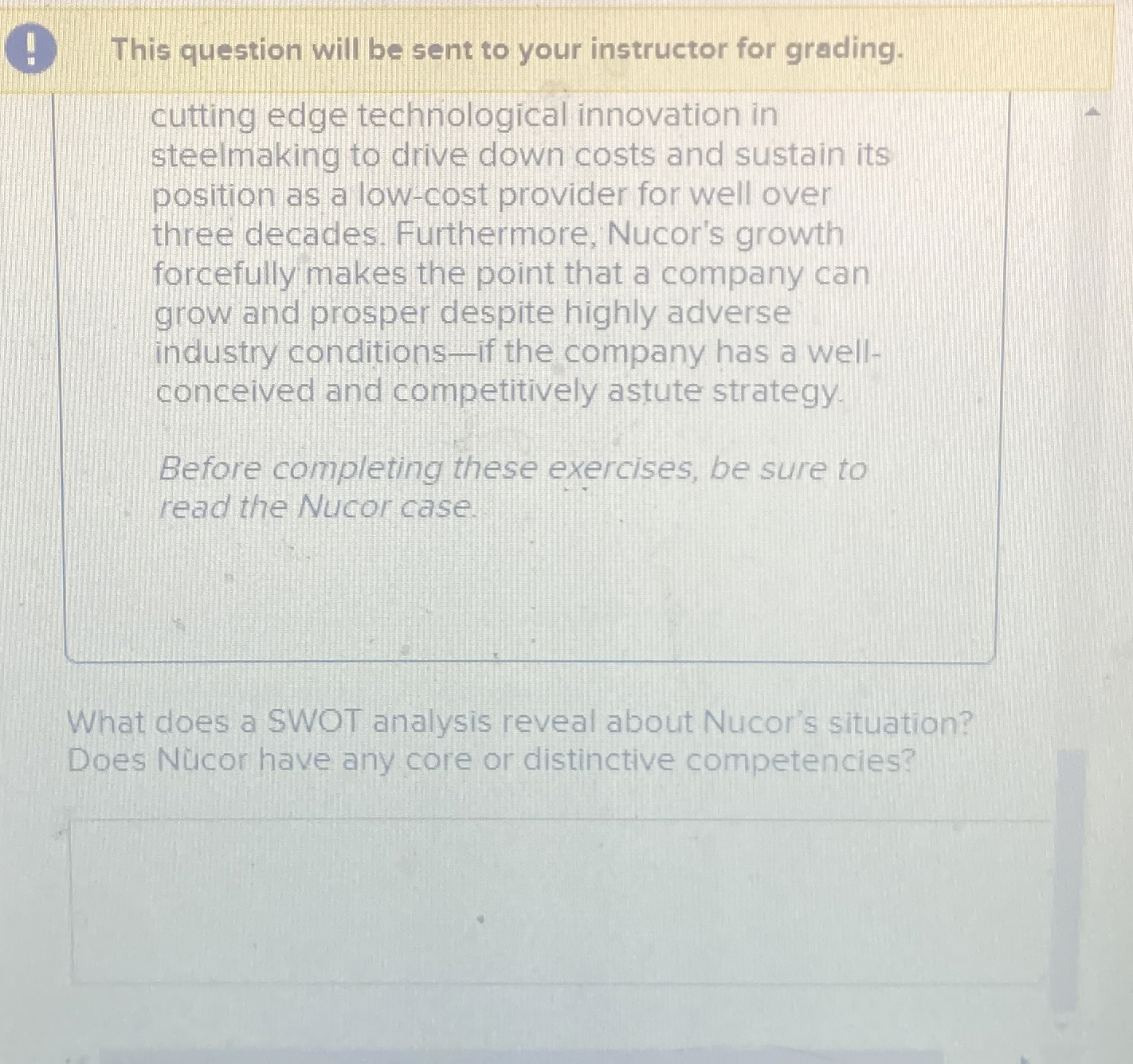  This question will be sent to your instructor for grading. cutting