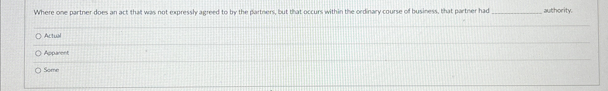  Where one partner does an act that was not expressly agreed
