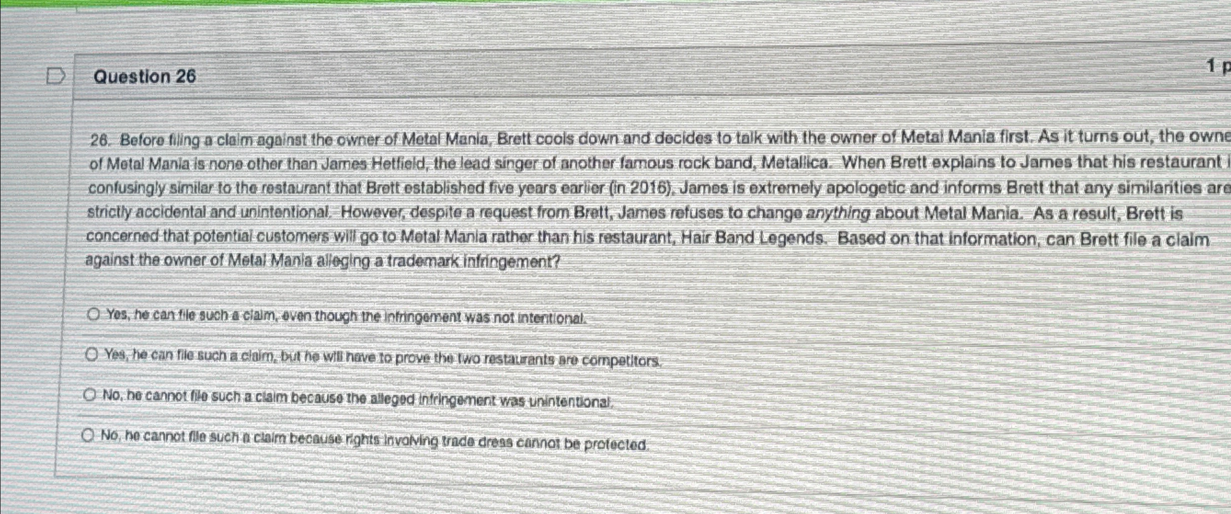  Question 26 26. Before filing a clalm against the owner of