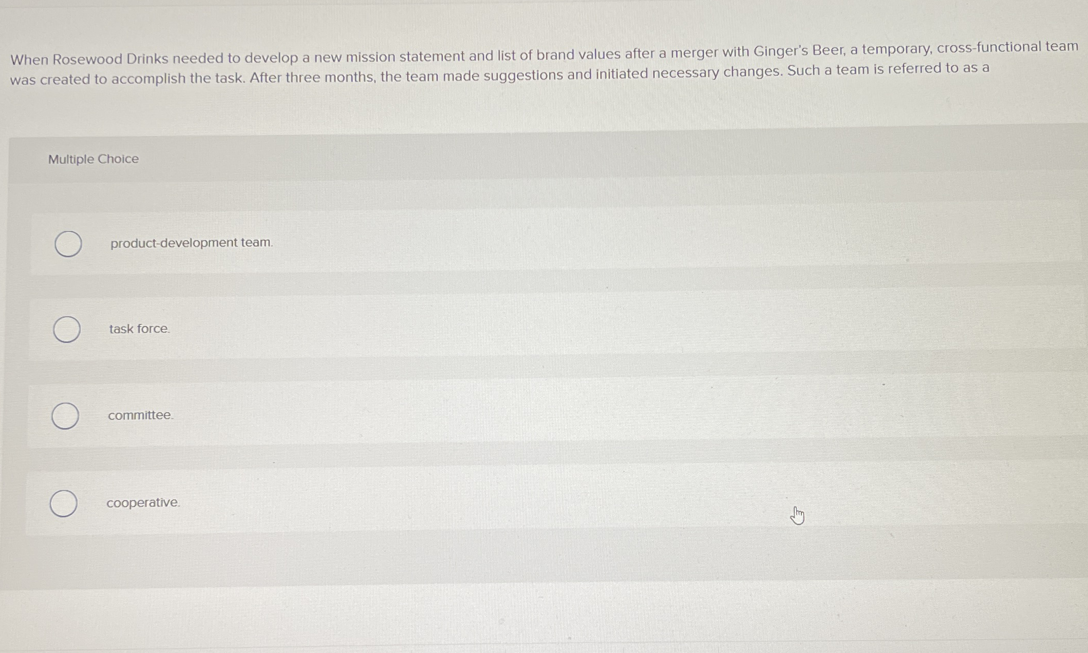  When Rosewood Drinks needed to develop a new mission statement and