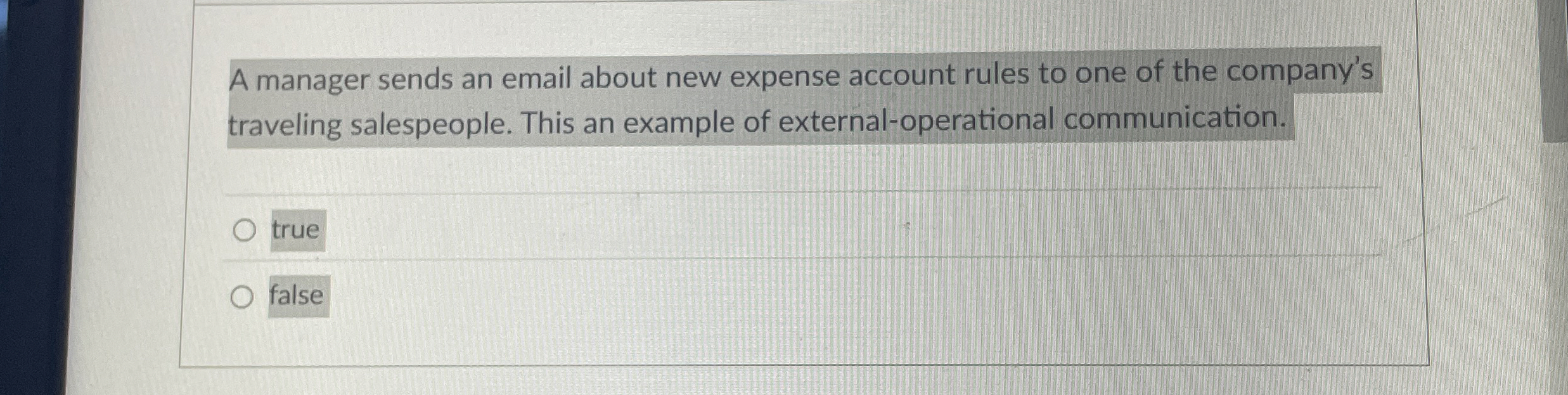  A manager sends an email about new expense account rules to