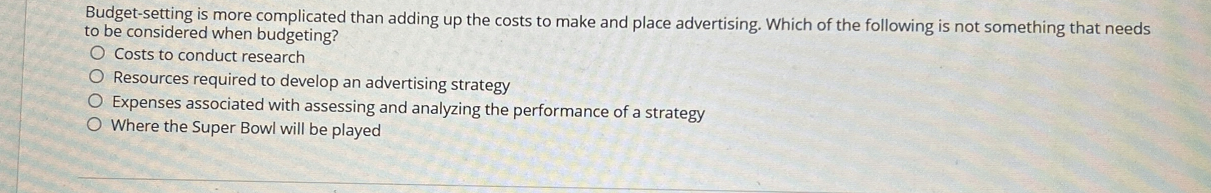  Budget-setting is more complicated than adding up the costs to make