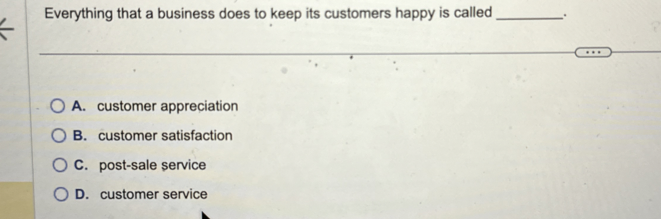  Everything that a business does to keep its customers happy is