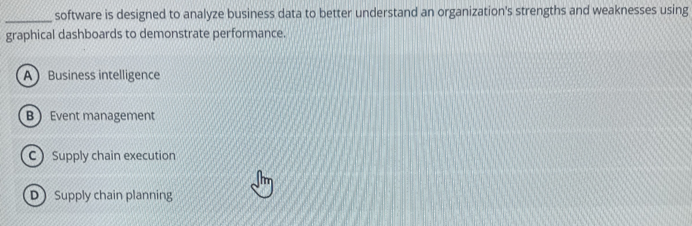  q, software is designed to analyze business data to better understand