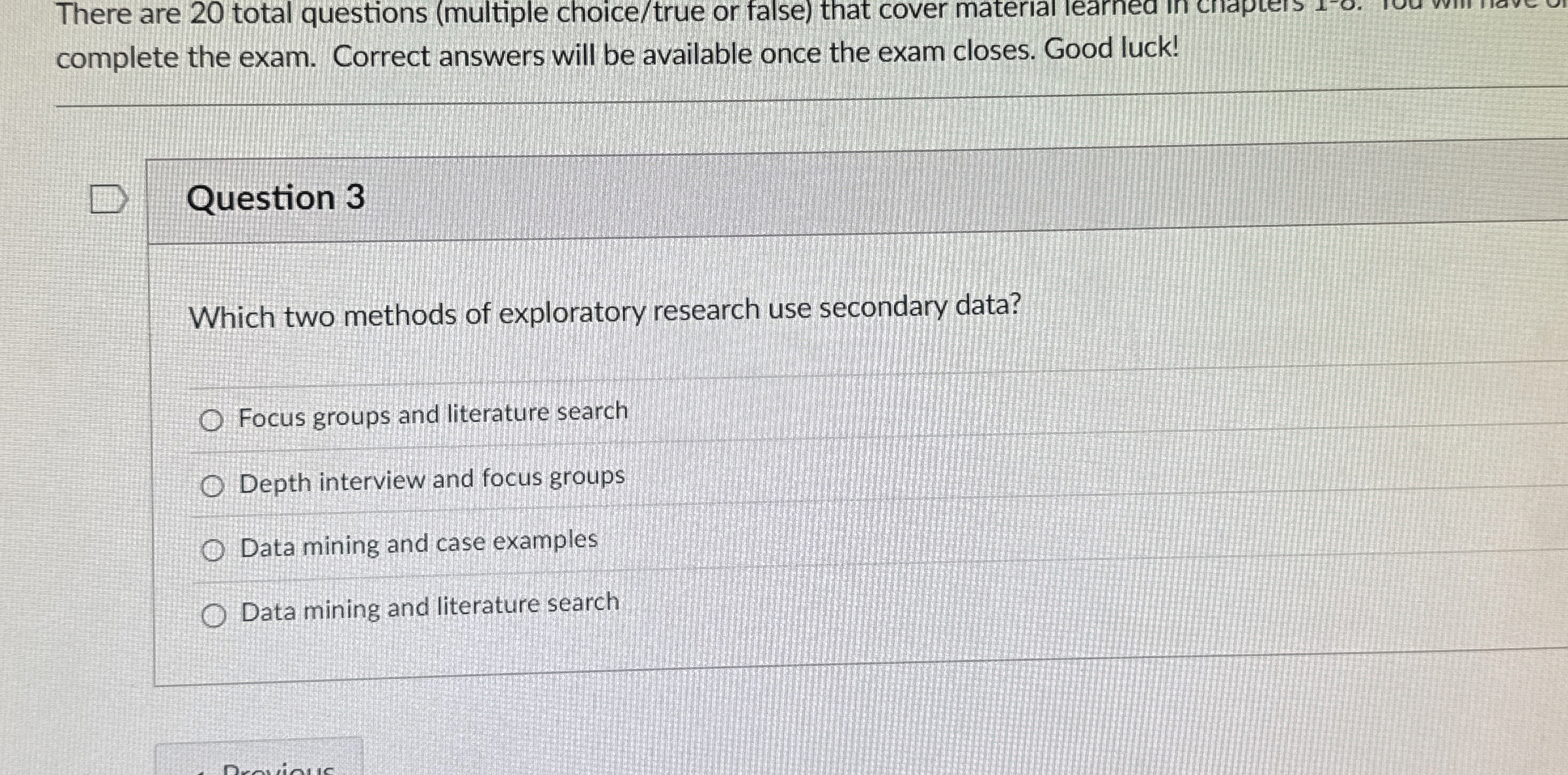  There are 20 total questions (multiple choice/true or false) that cover