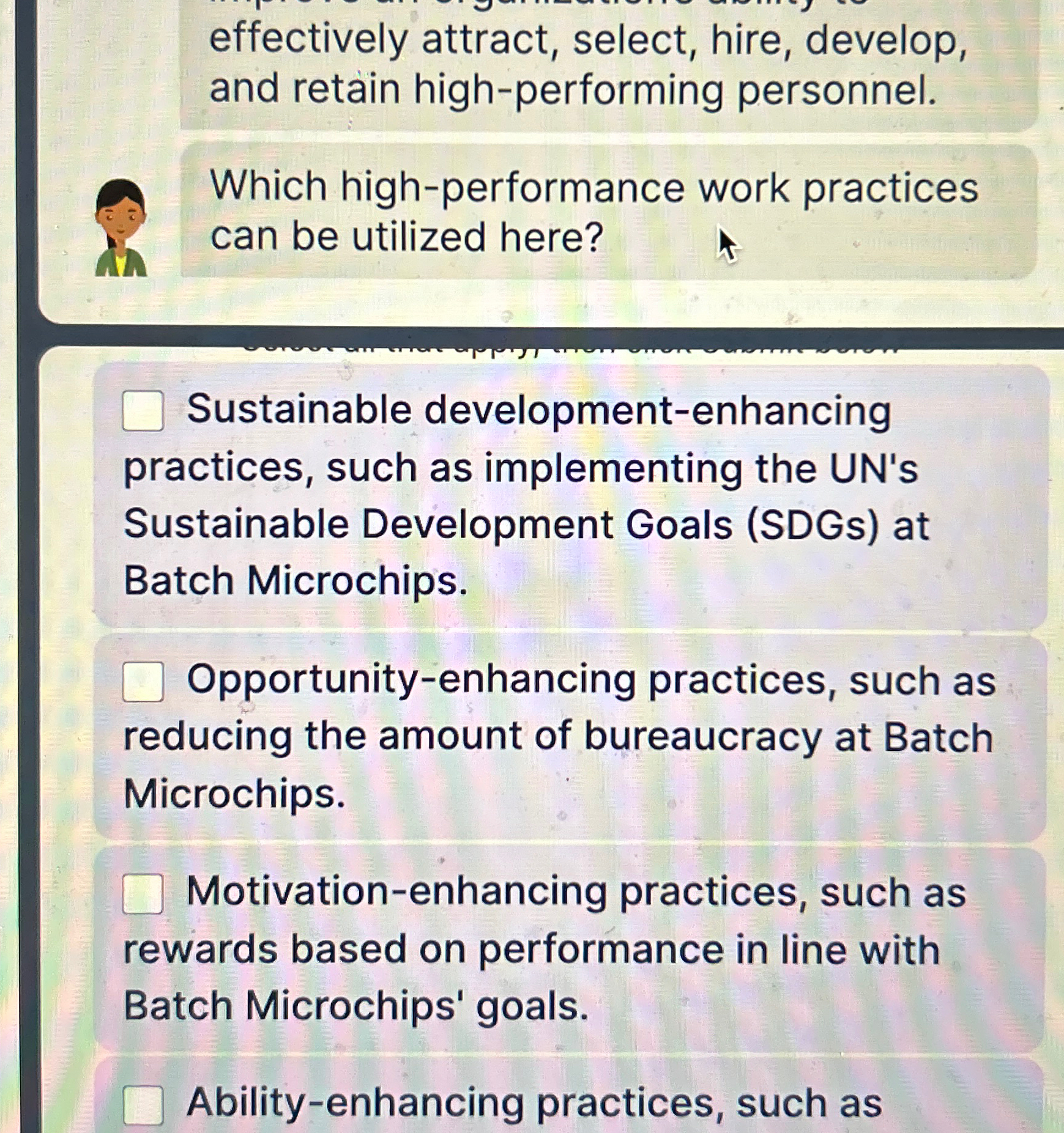  effectively attract, select, hire, develop, and retain high-performing personnel. Which high-performance