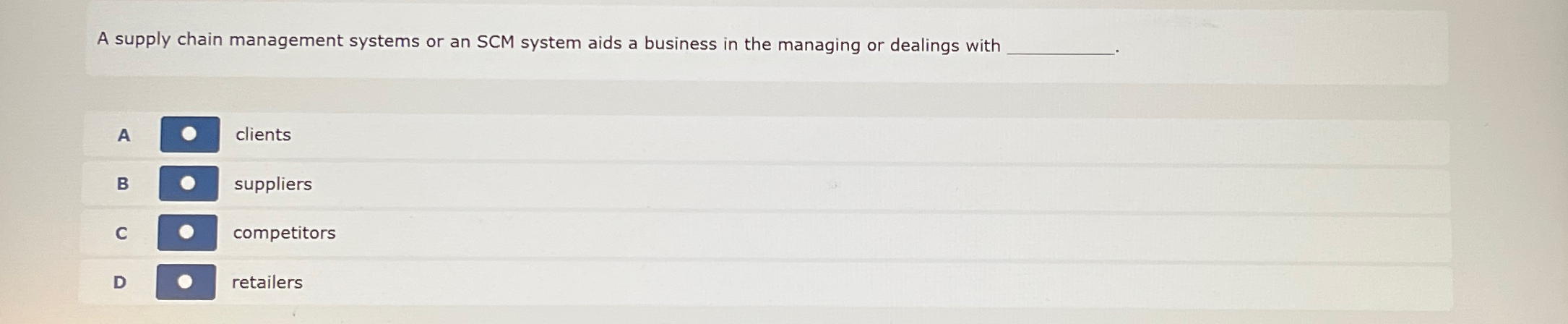 A Customer Relationship Management (CRM) system allows the storage and management