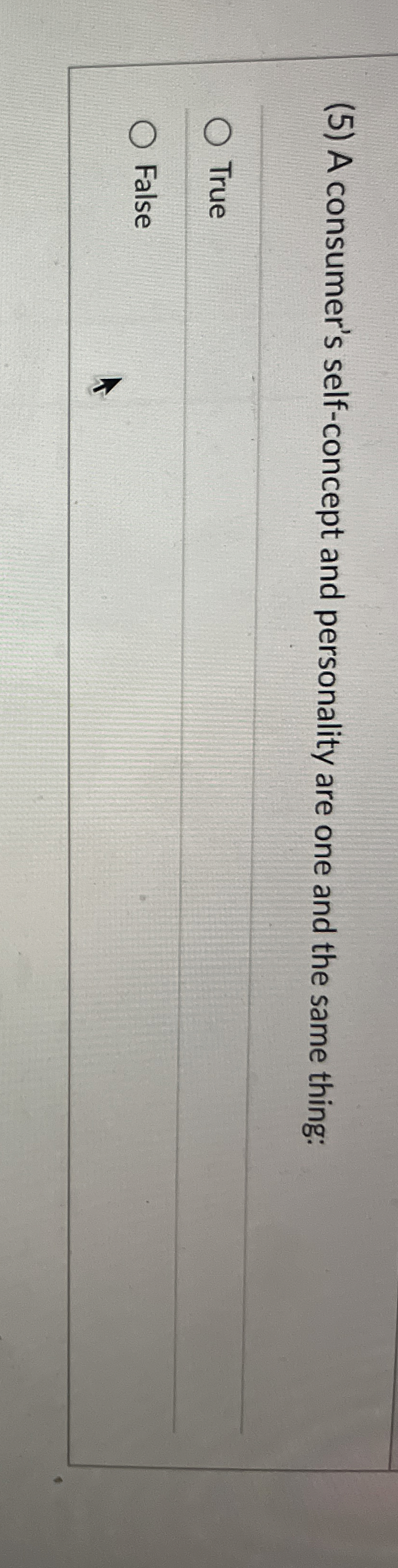  (5) A consumer's self-concept and personality are one and the same