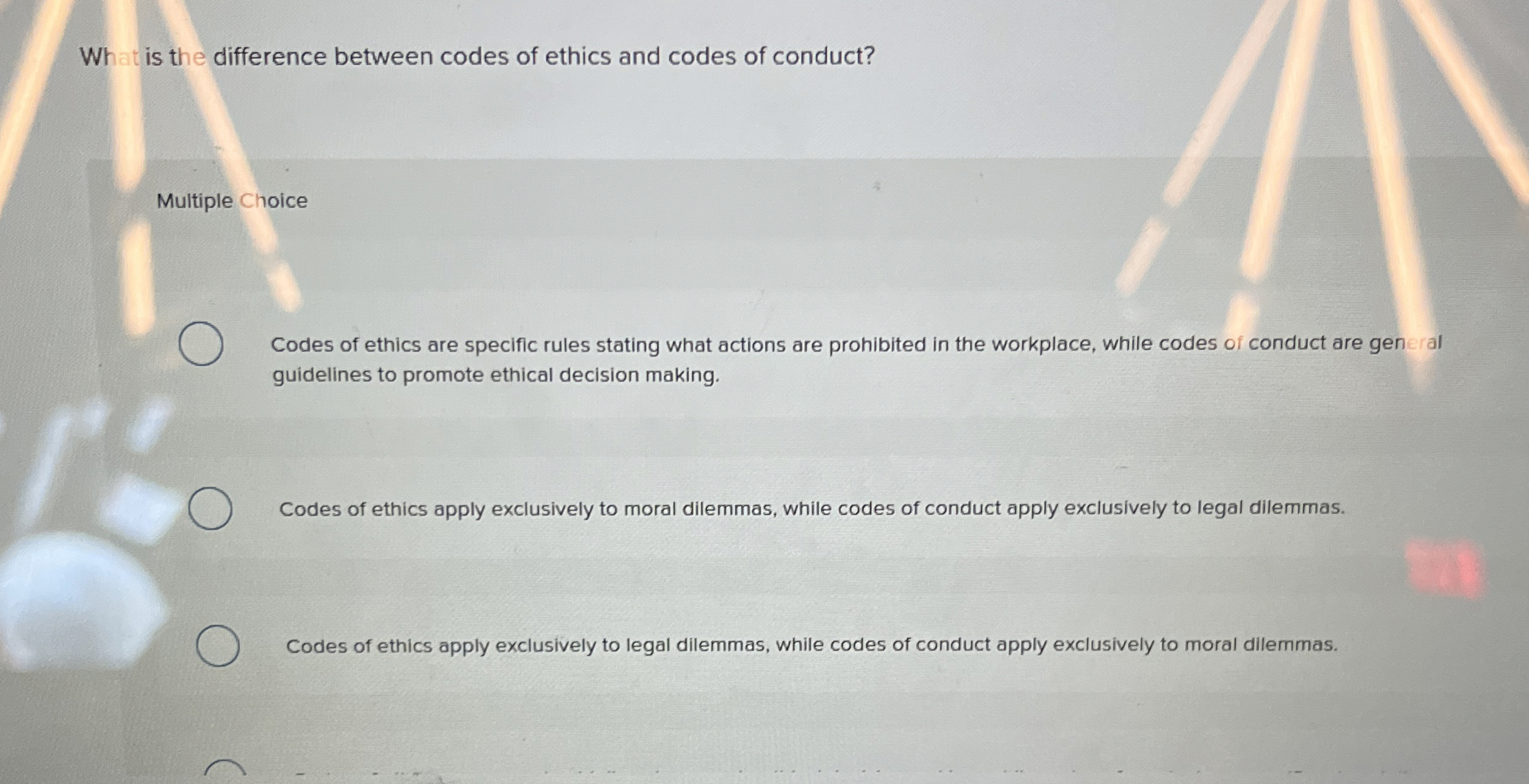  What is the difference between codes of ethics and codes of