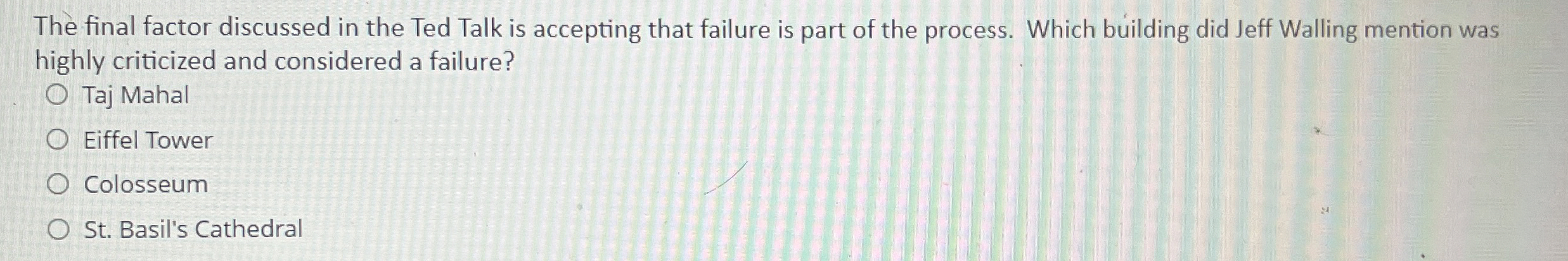  The final factor discussed in the Ted Talk is accepting that