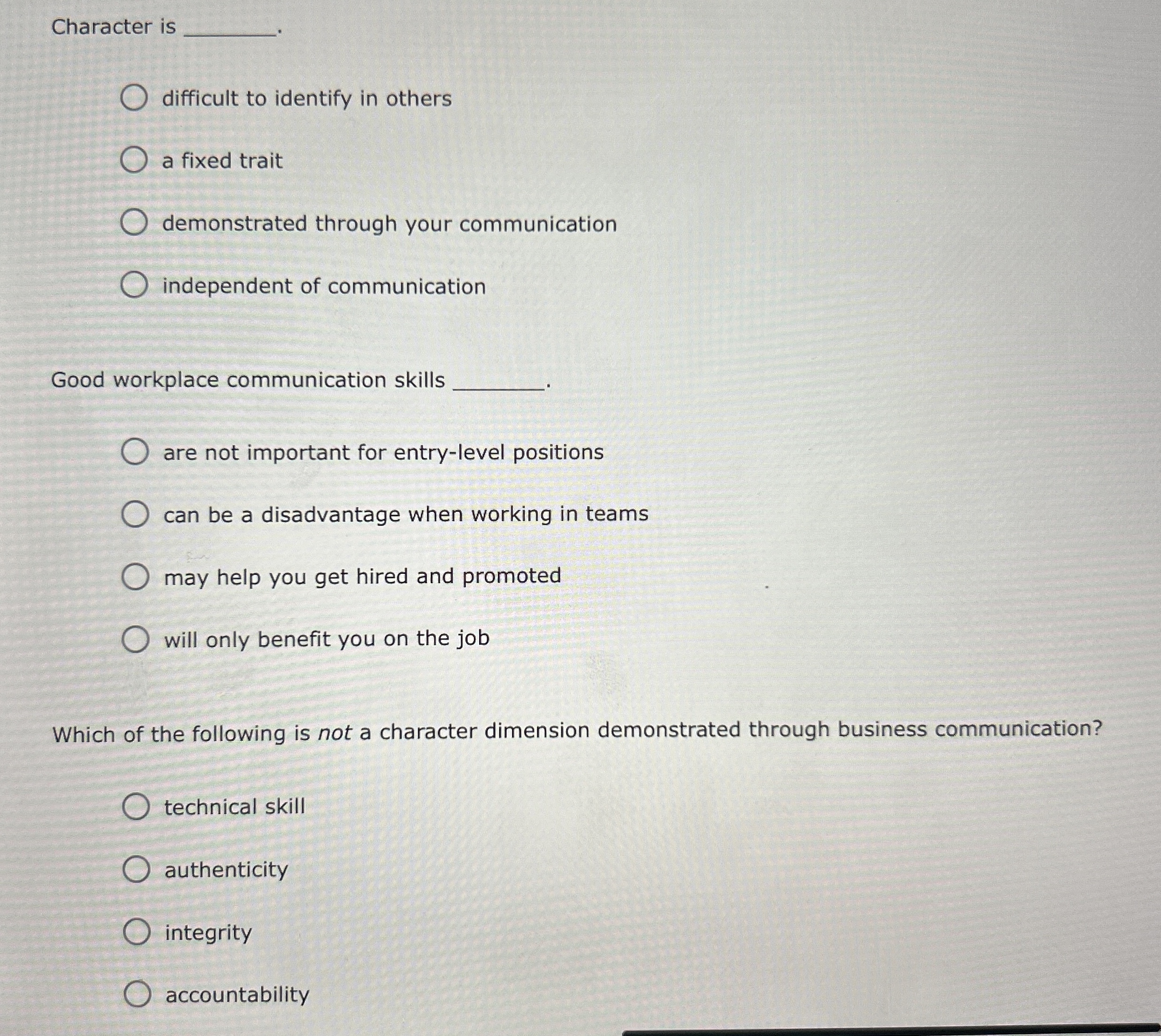  Character is difficult to identify in others a fixed trait demonstrated