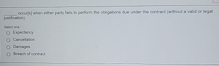  q, occur[s] when either party fais to perform the obligations due