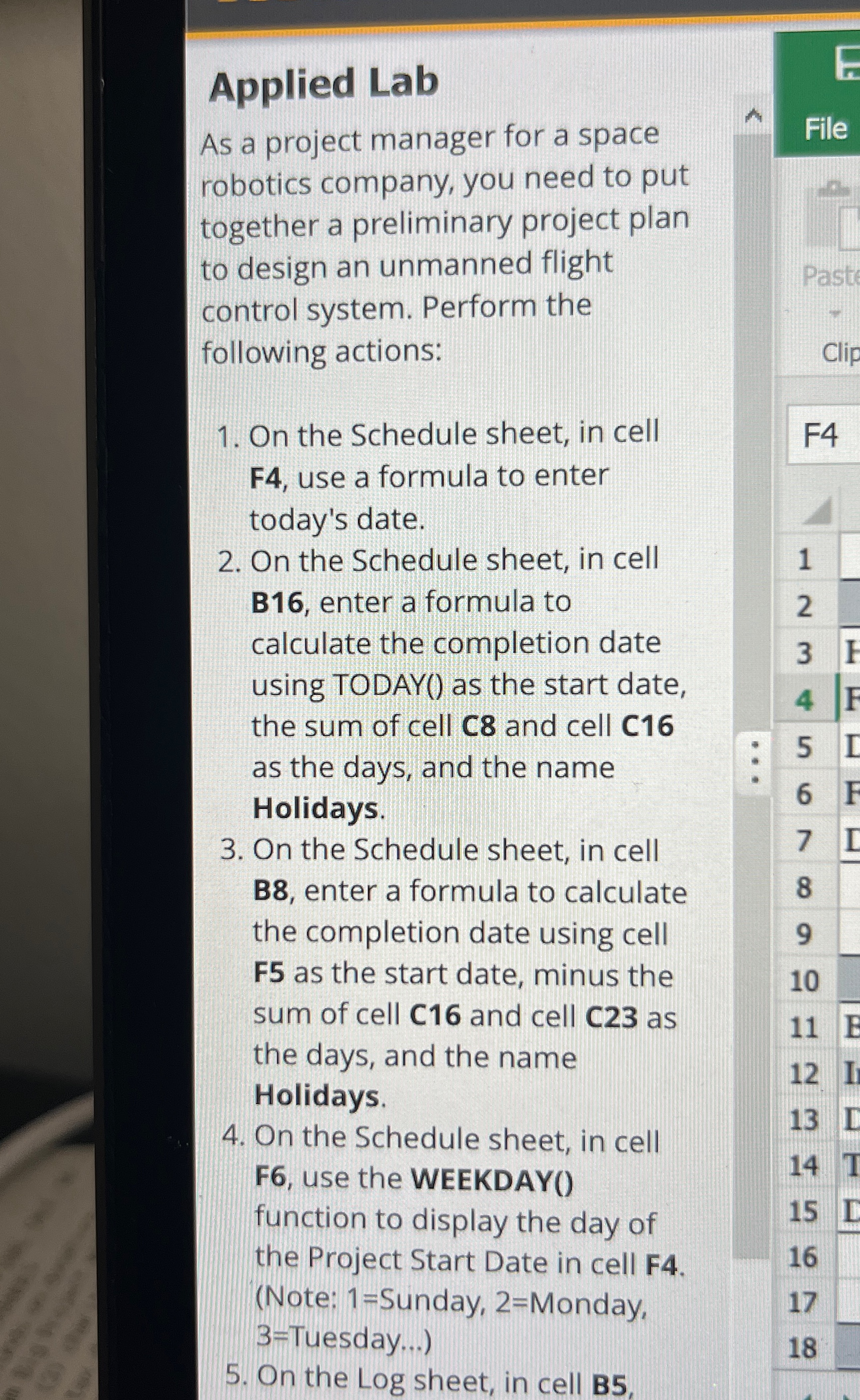  Applied Lab As a project manager for a space robotics company,