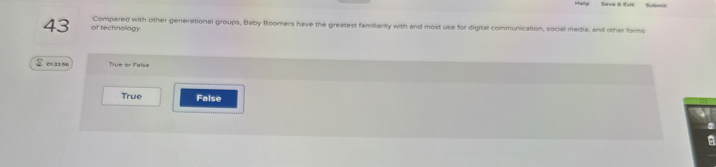  Help Seve & Extit Sulamit 43 Compared with other generational groups,