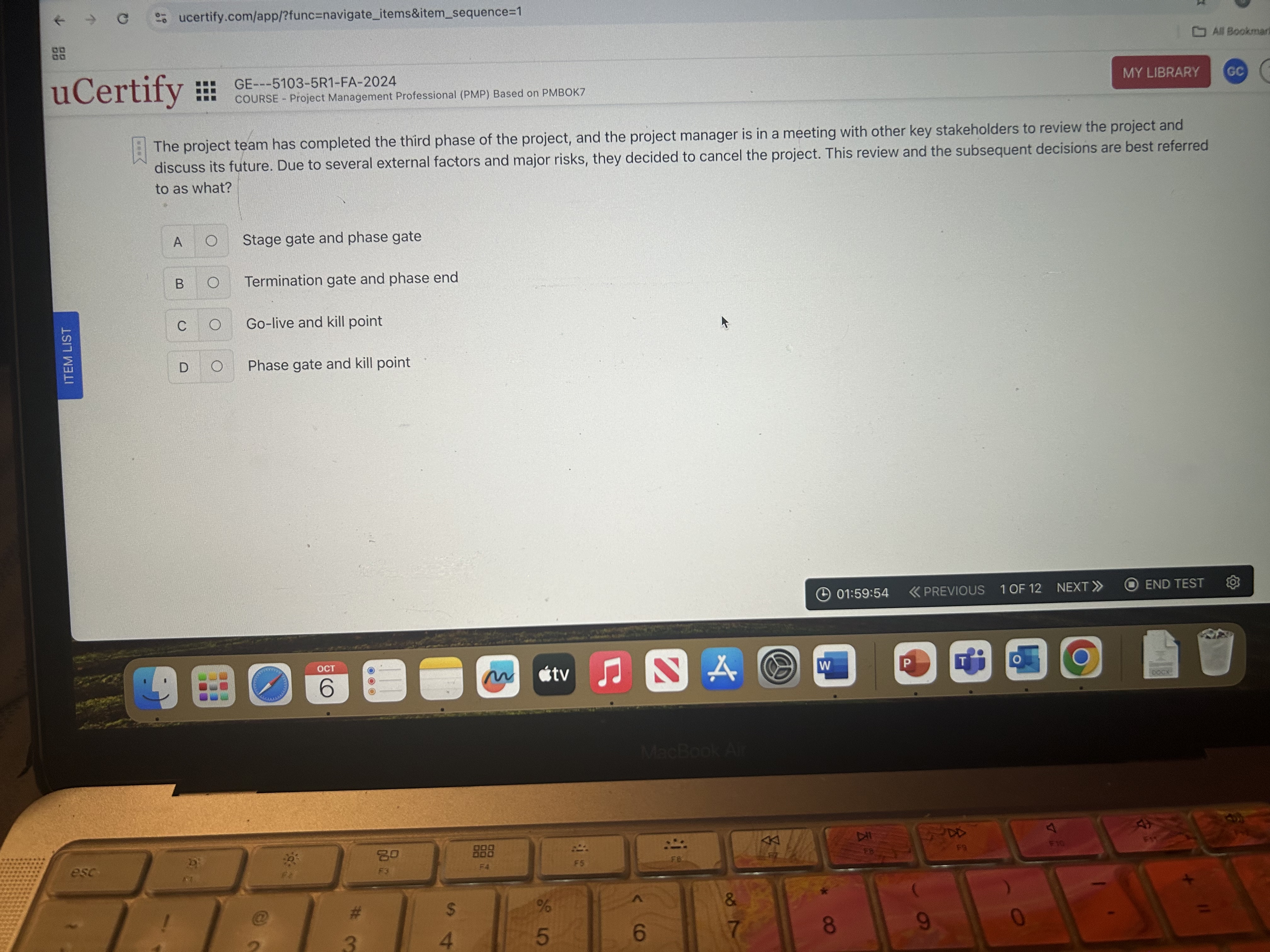  uCertify :" GE--5103-5R1-FA-2024 COURSE - Project Management Professional (PMP) Based on