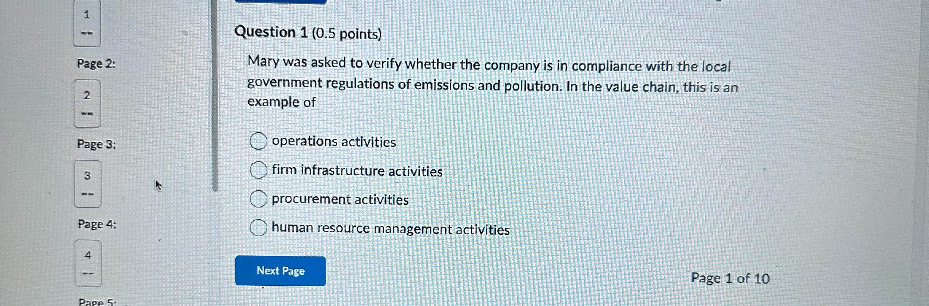  Question 1(0.5 points) Page 2: 2 Mary was asked to verify
