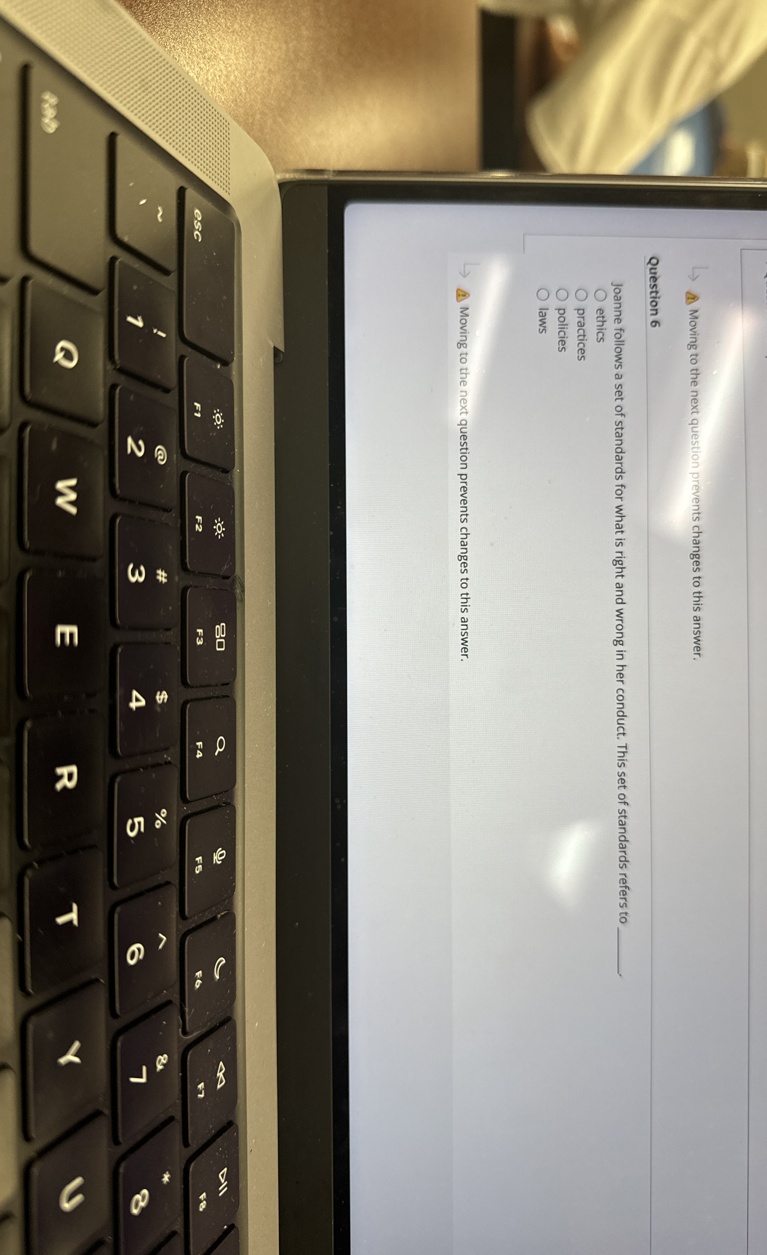  Moving to the next question prevents changes to this answer. Question