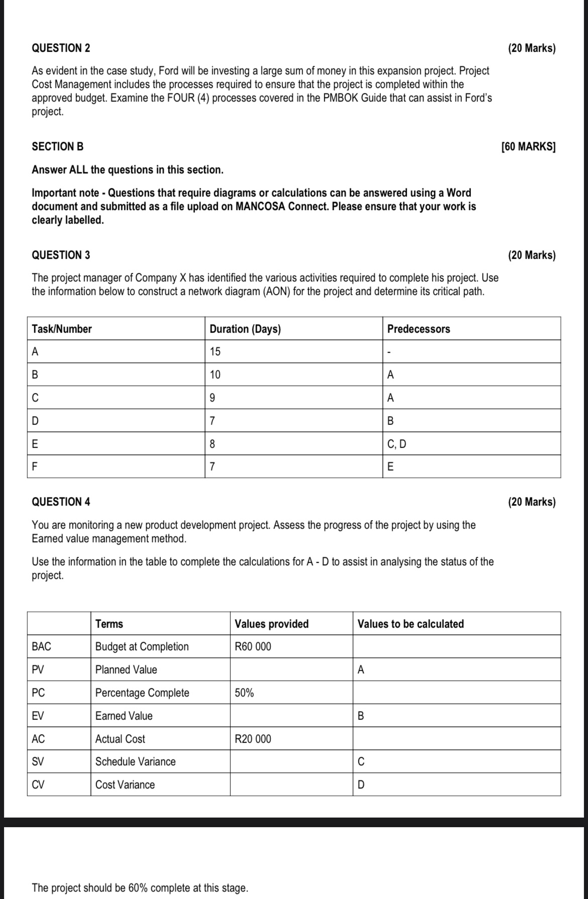  QUESTION 2 (20 Marks) As evident in the case study, Ford