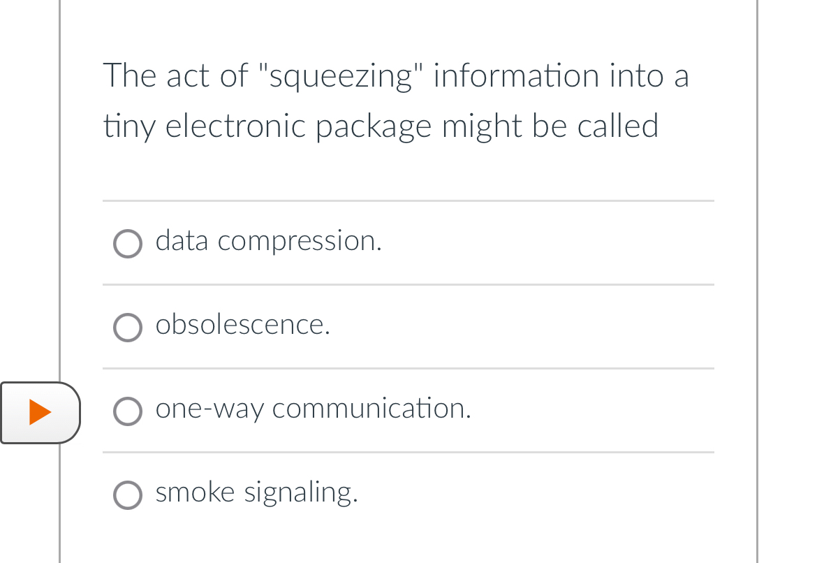  The act of "squeezing" information into a tiny electronic package might