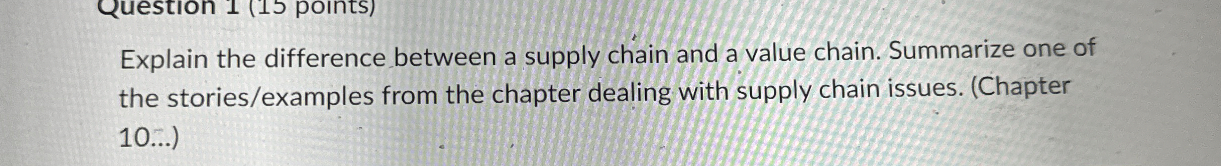  Explain the difference between a supply chain and a value chain.