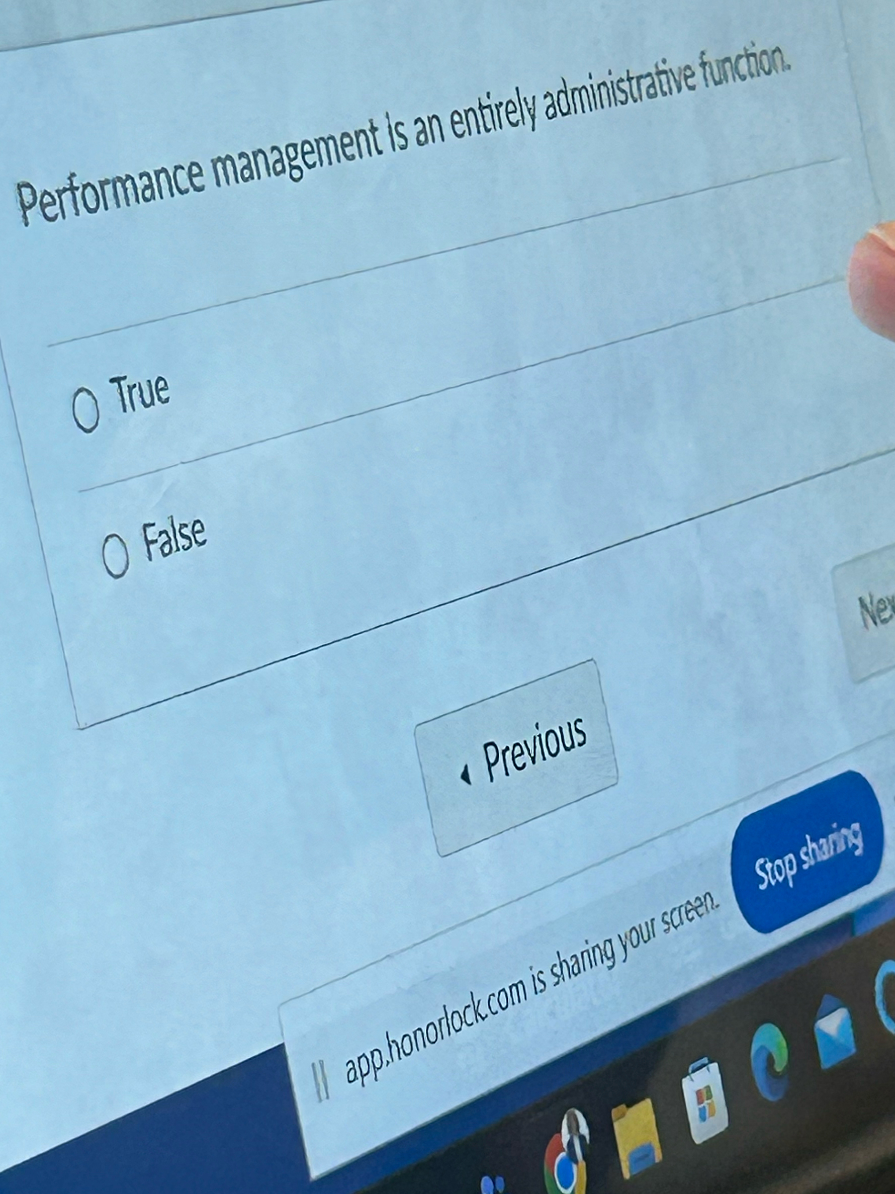  Peiformance management is an entirely administrative function. True False 