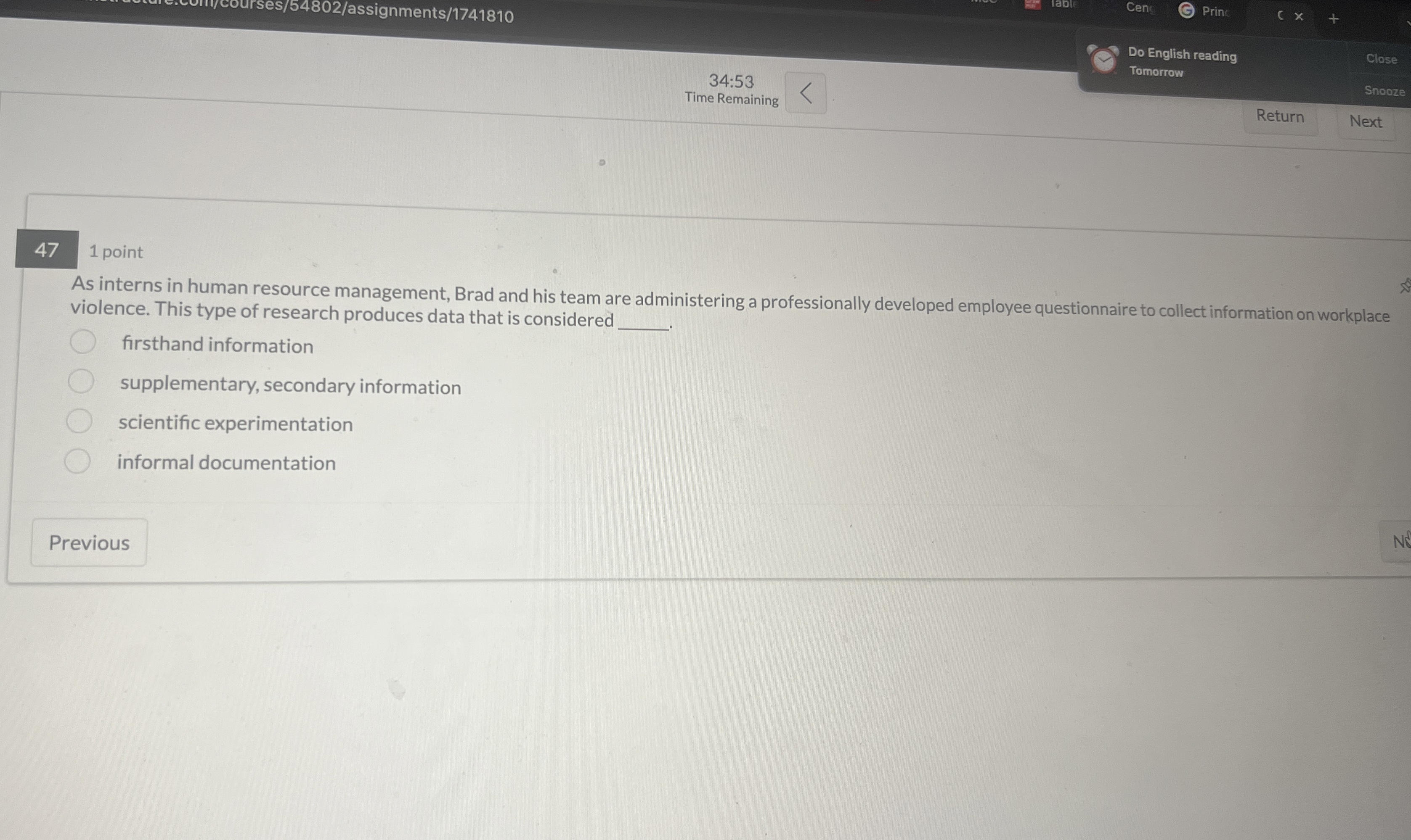  34:53 Cent Princ Do English reading Tomorrow Time Remaining Return Next