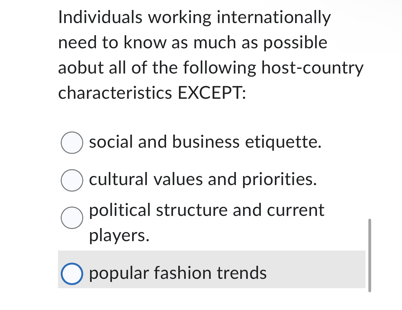  Individuals working internationally need to know as much as possible aobut