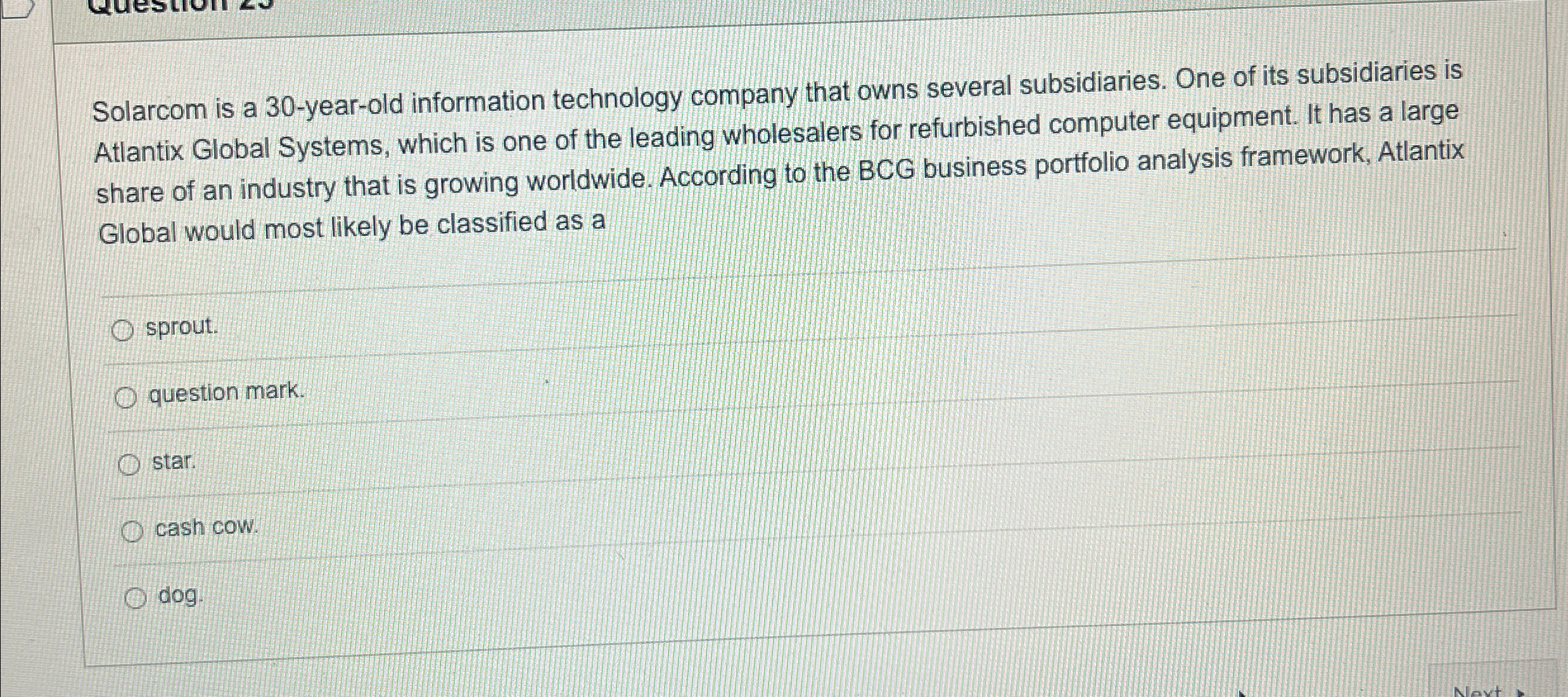  Solarcom is a 30-year-old information technology company that owns several subsidiaries.