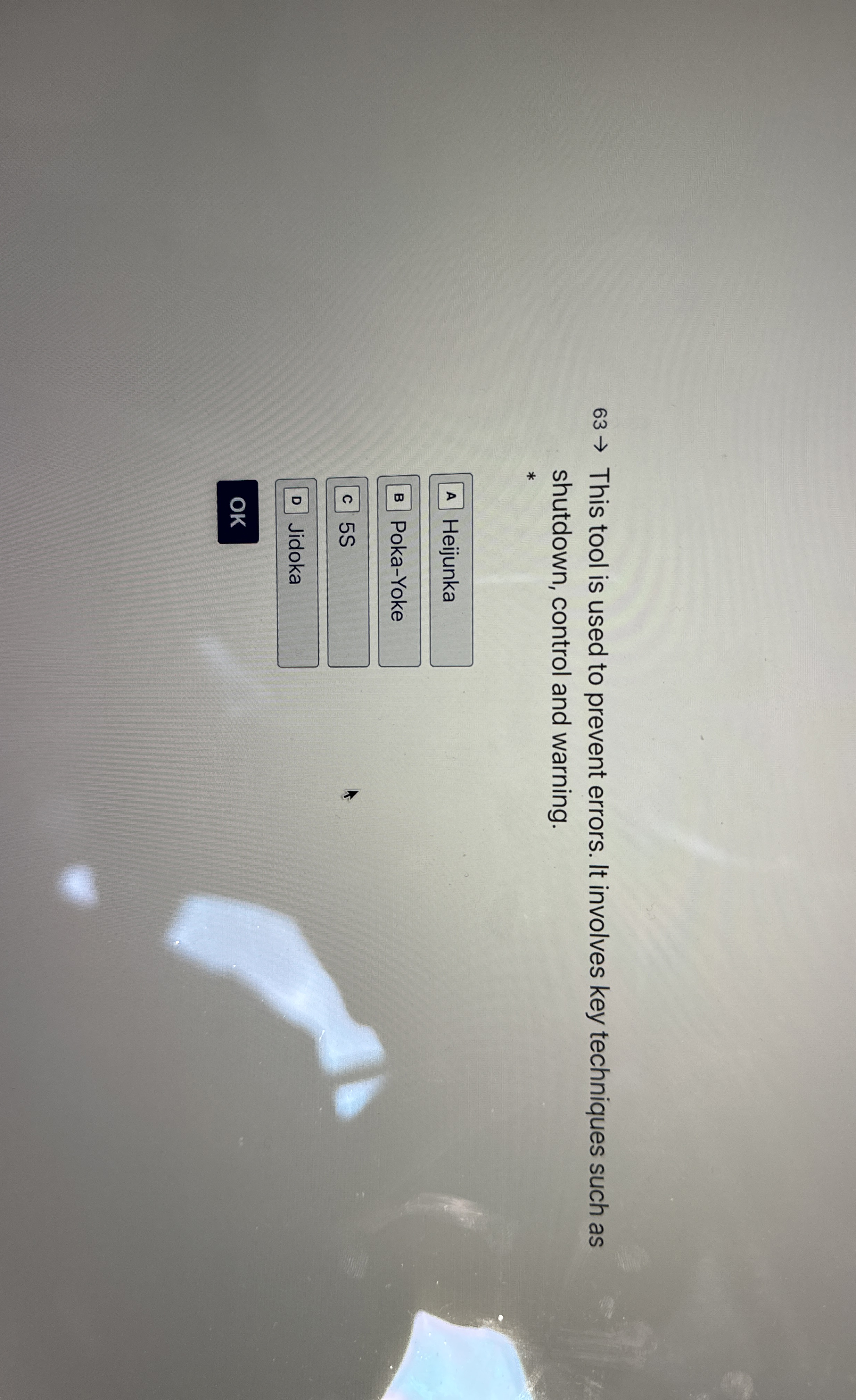 63 This tool is used to prevent errors. It involves key