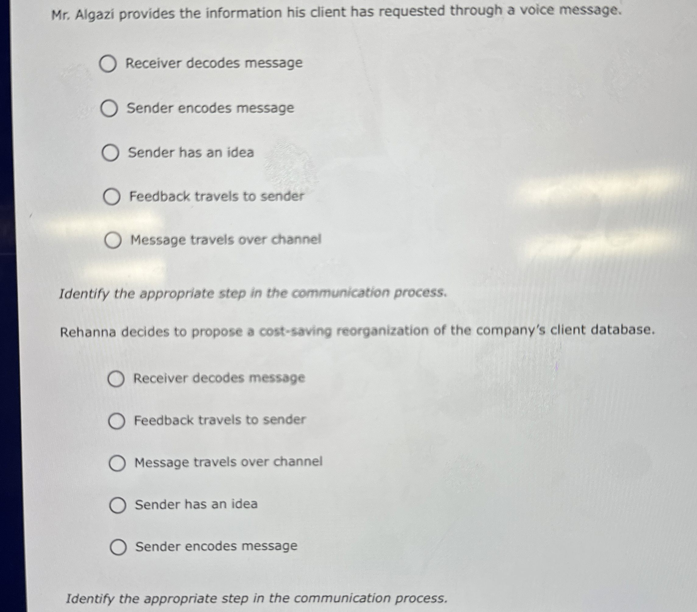  Mr. Algazi provides the information his client has requested through a