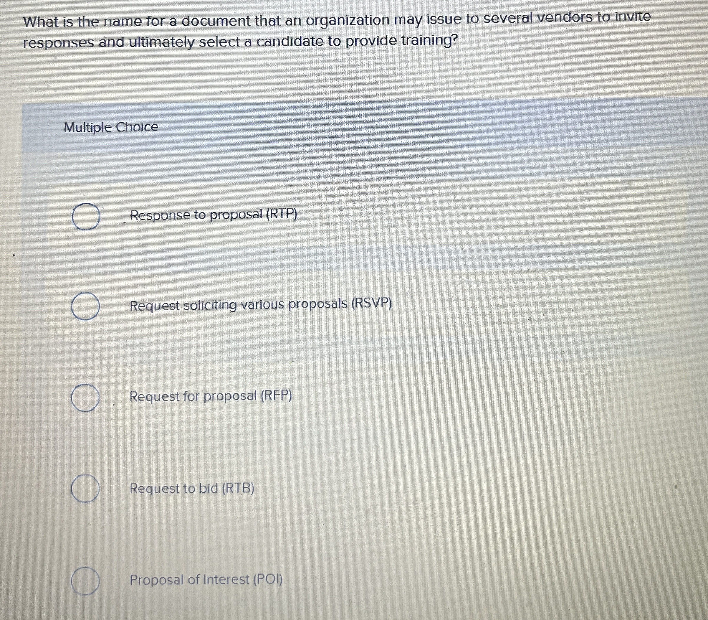  What is the name for a document that an organization may