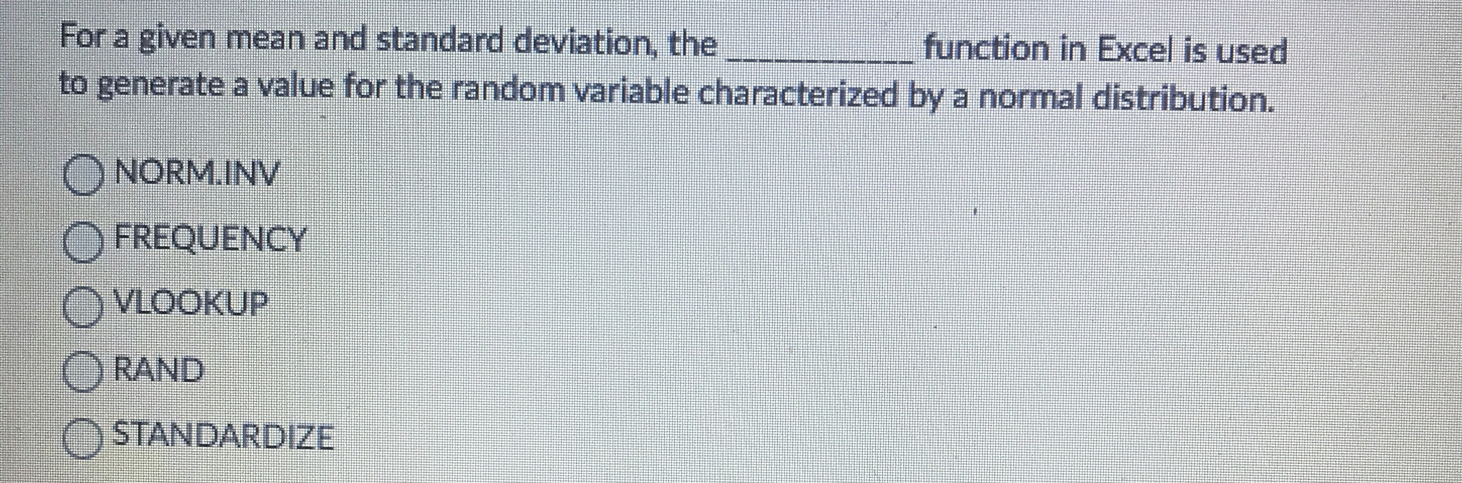  For a given mean and standard deviation, the q, function in