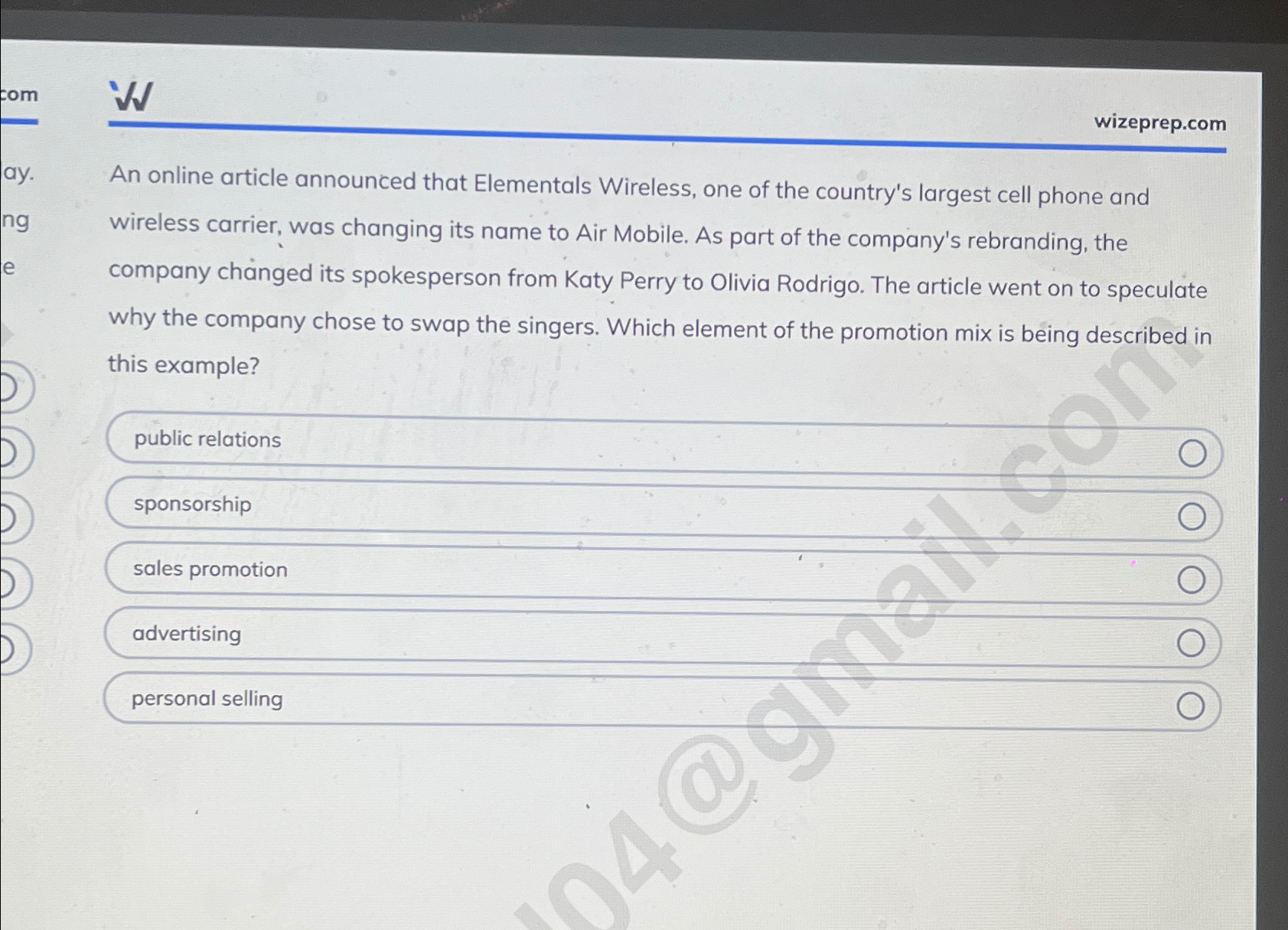  wizeprep.com W An online article announced that Elementals Wireless, one of