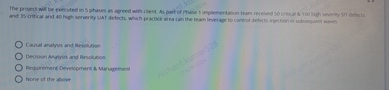  The project will be executed in 5 phases as agreed with