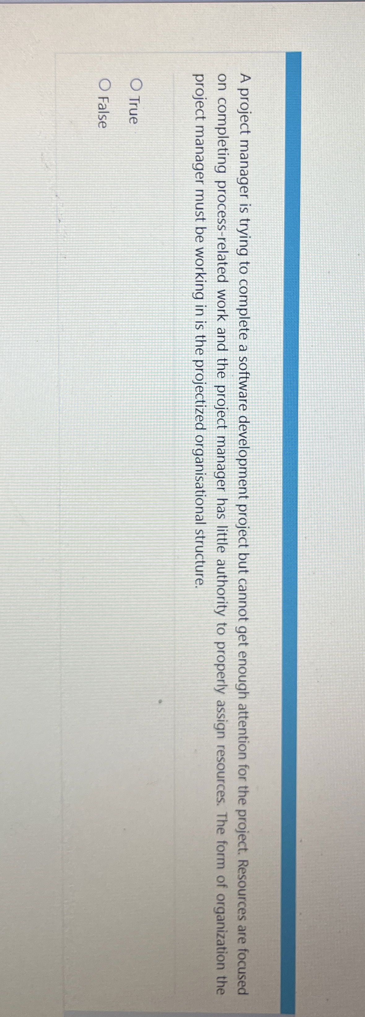  A project manager is trying to complete a software development project