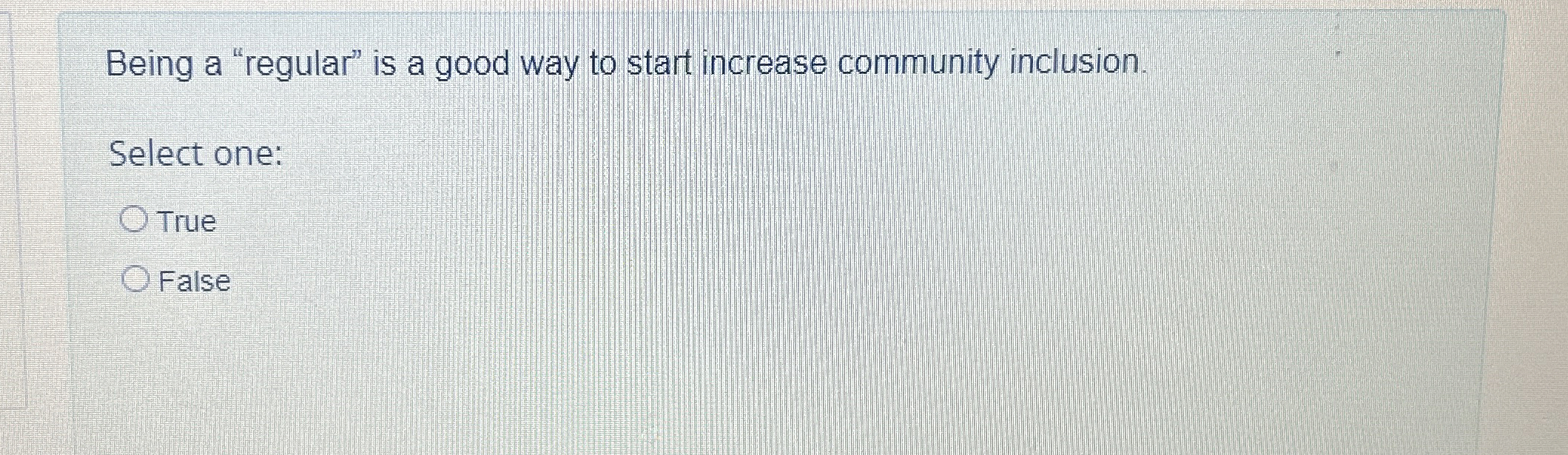  Being a "regular" is a good way to start increase community
