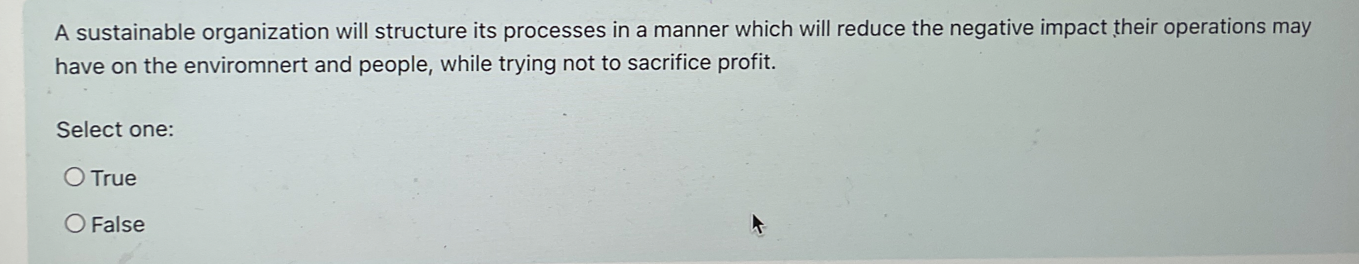  A sustainable organization will structure its processes in a manner which