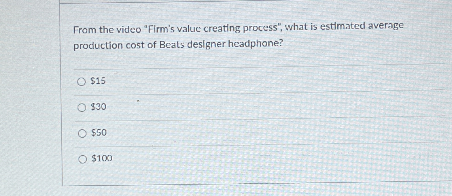  From the video "Firm's value creating process", what is estimated average