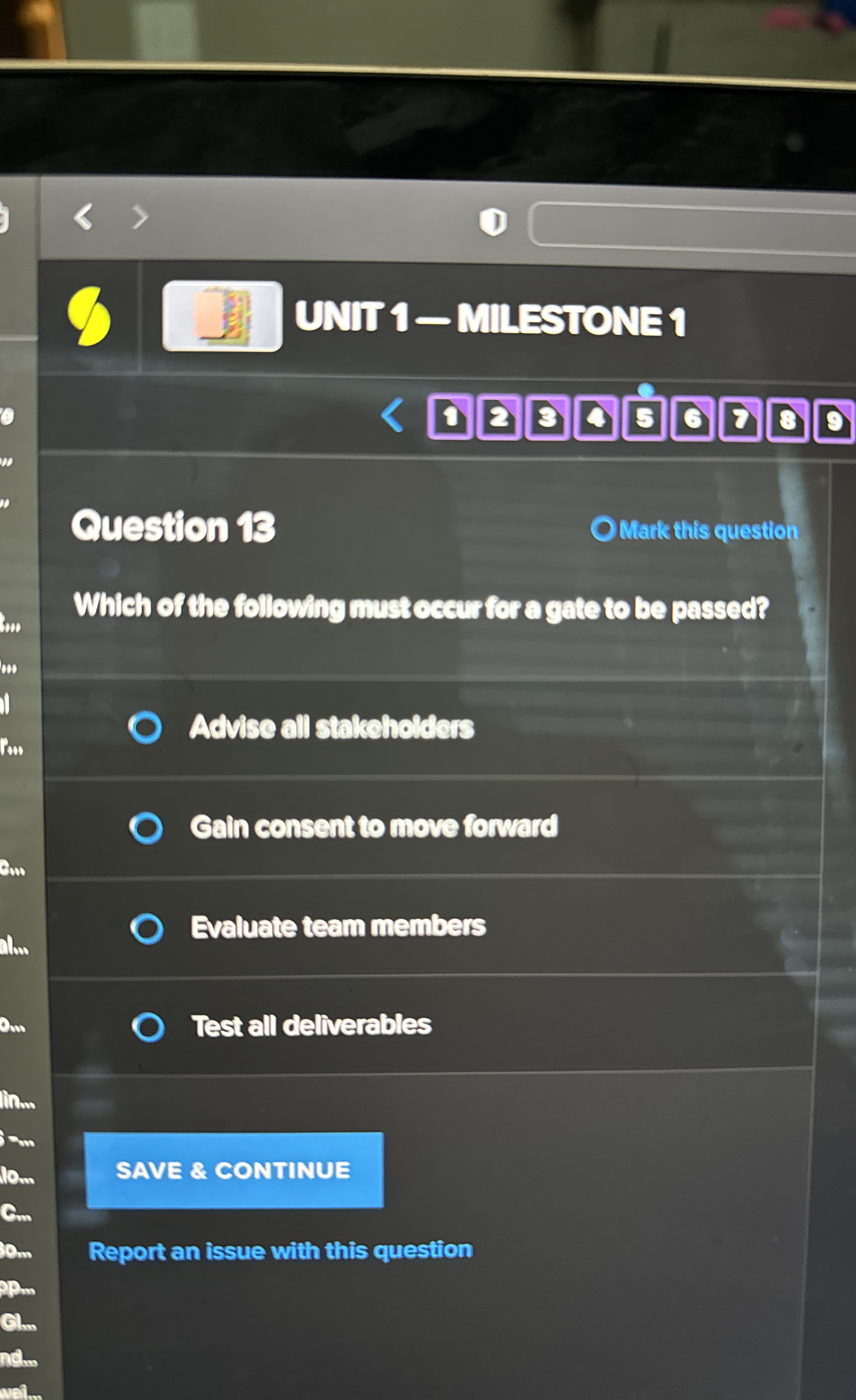  UNIT 1-MILESTONE 1 Question 13 O Mark this question Which of