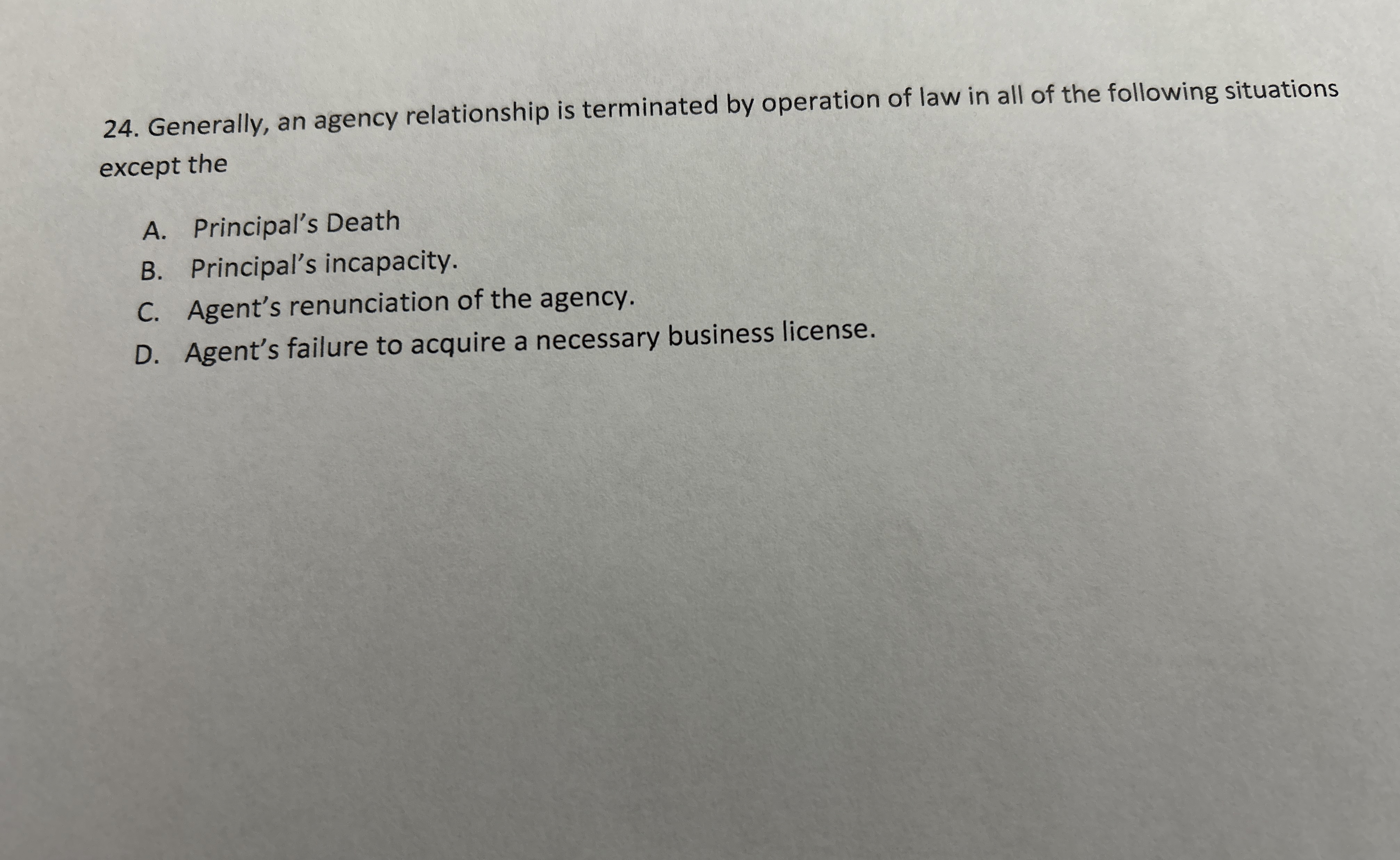  d. Ogden will not be liable because Ogden was a nondisclosed