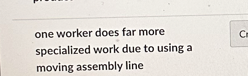  one worker does far more specialized work due to using a