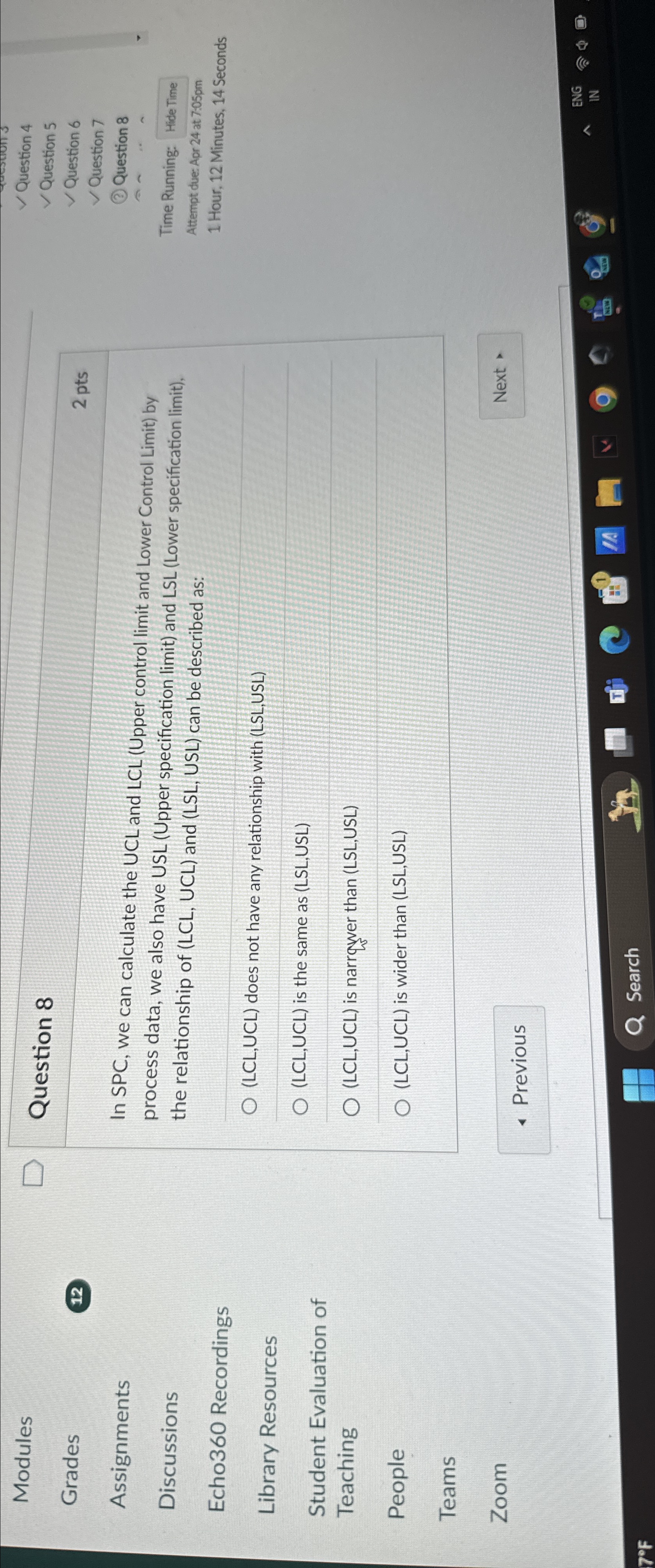  Modules Grades 12 Assignments Discussions Echo360 Recordings Library Resources Student Evaluation