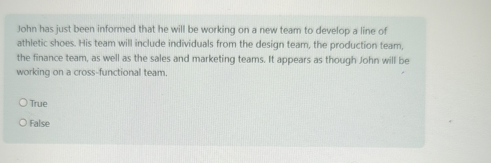  John has just been informed that he will be working on